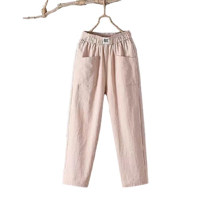 Saga™ | Casual Broek van Katoen-Linnen met Elastische Taille