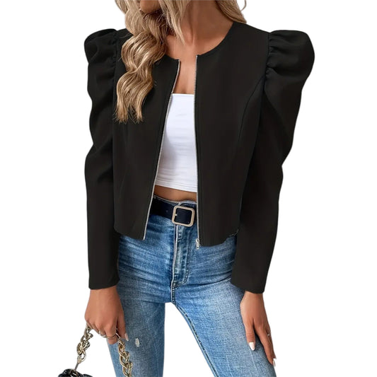 Lucia™ | Elegante Cropped Blazer Met Ballonmouwen