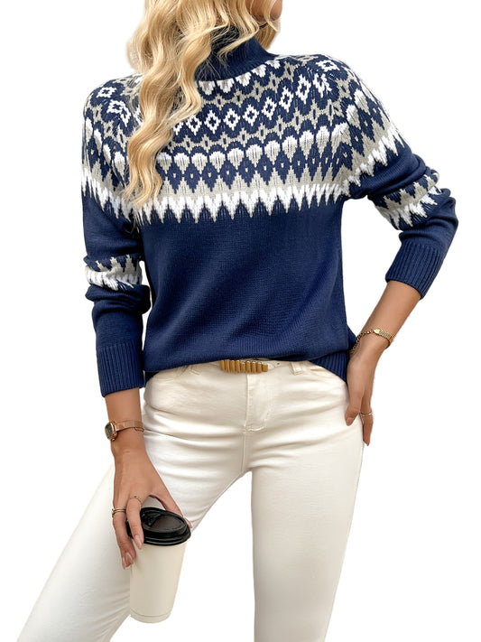 Ella™ | Elegante Gebreide Trui Met Geometrisch Design