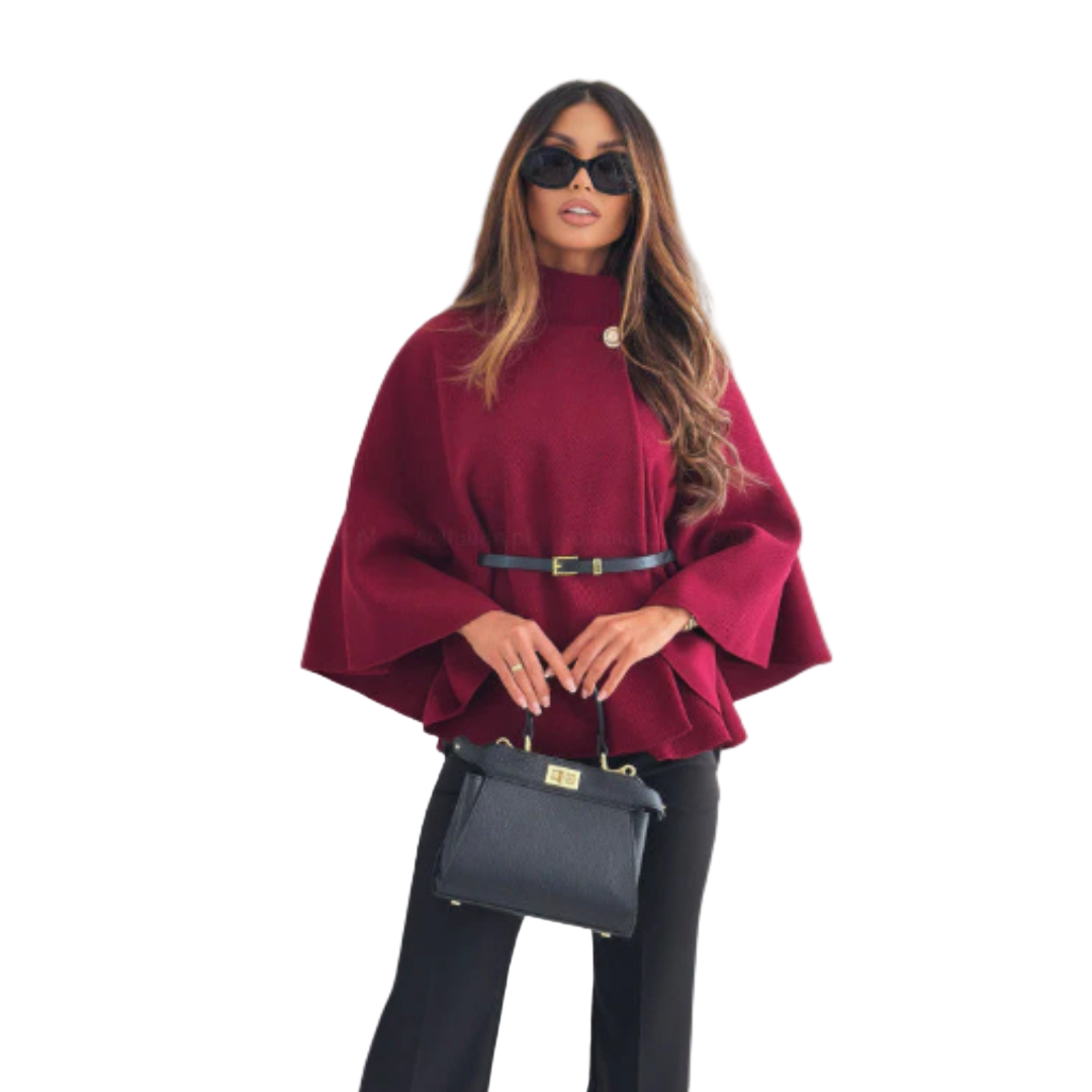 Lea™ | Elegante Jas Met Vlindermouwen En Tailleceintuur