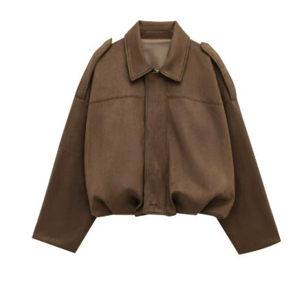 Sienna™ | Suède Look Bomberjack – Elegantie met een Moderne Twist