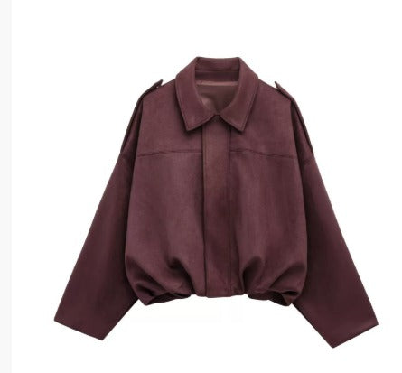 Sienna™ | Suède Look Bomberjack – Elegantie met een Moderne Twist