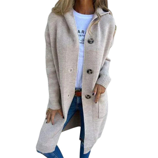 Adriana™ | Lange Jas Met Capuchon En Knopen